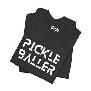 New Pickle Baller Minimalist T Shirt Pickleball Unisex Heather Gray size L